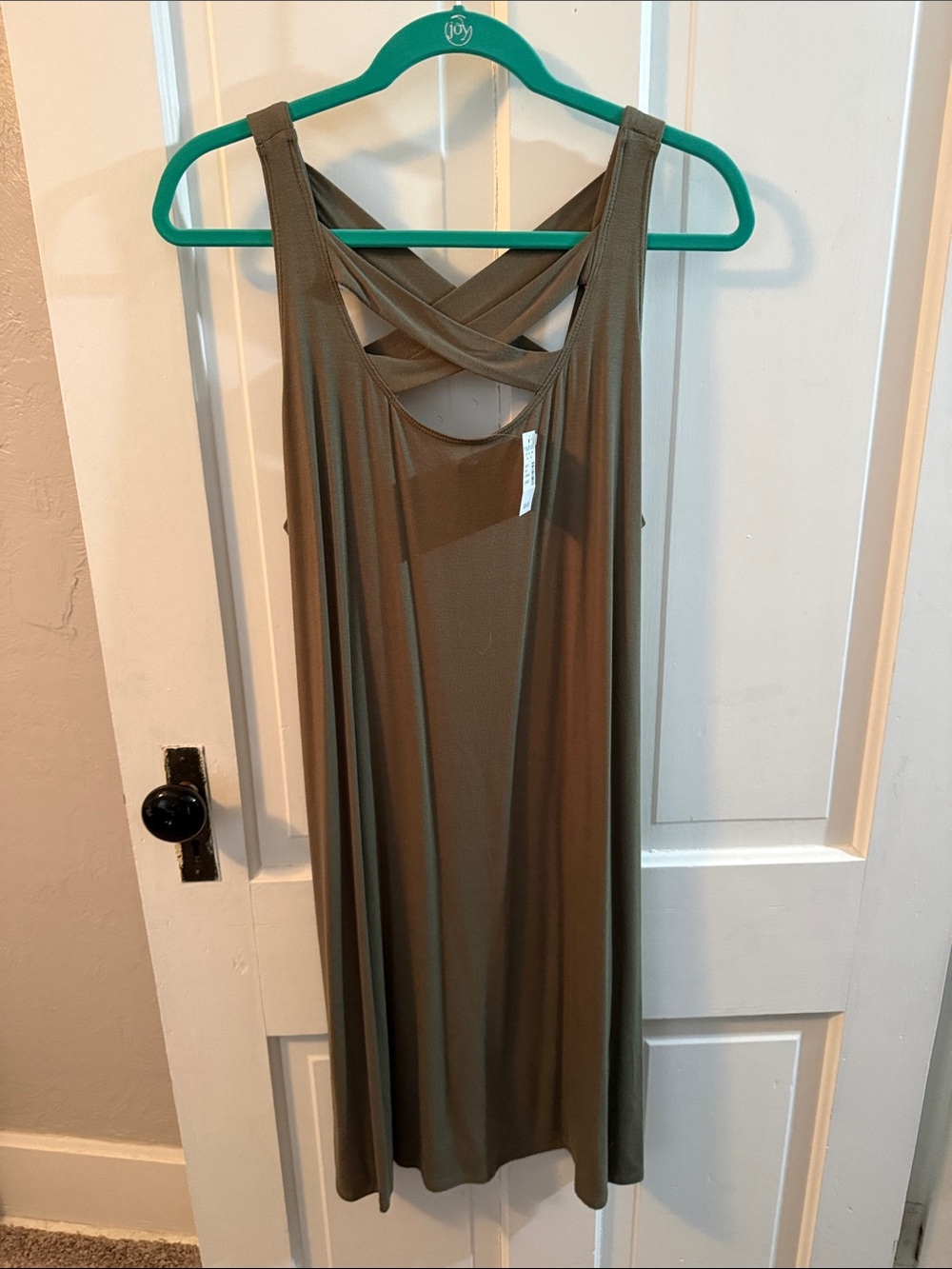 Maurices Olive Green Midi Dress with Crisscross Back